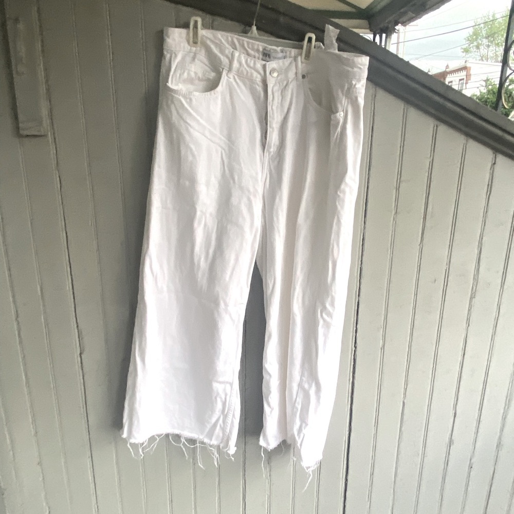 Zara high waisted white jeans